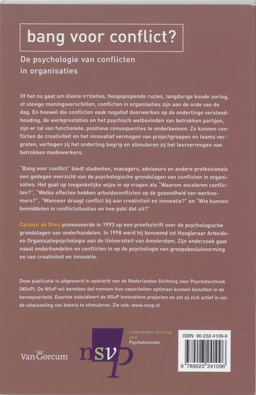 Bang voor conflict? / NSVP-reeks / 3 achterkant