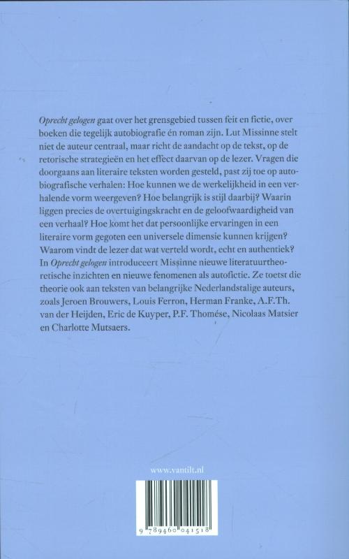 Oprecht gelogen achterkant