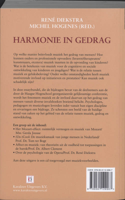 Harmonie in gedrag achterkant
