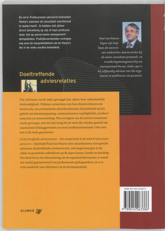 Doeltreffende adviesrelaties / Profesioneel adviseren achterkant