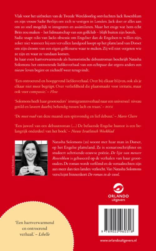 De Lijst Van Meneer Rosenblum achterkant