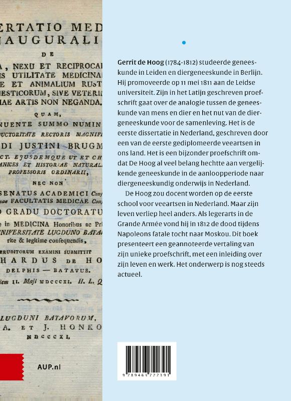 Leven en werk van Gerrit de Hoog (1784-1812) achterkant