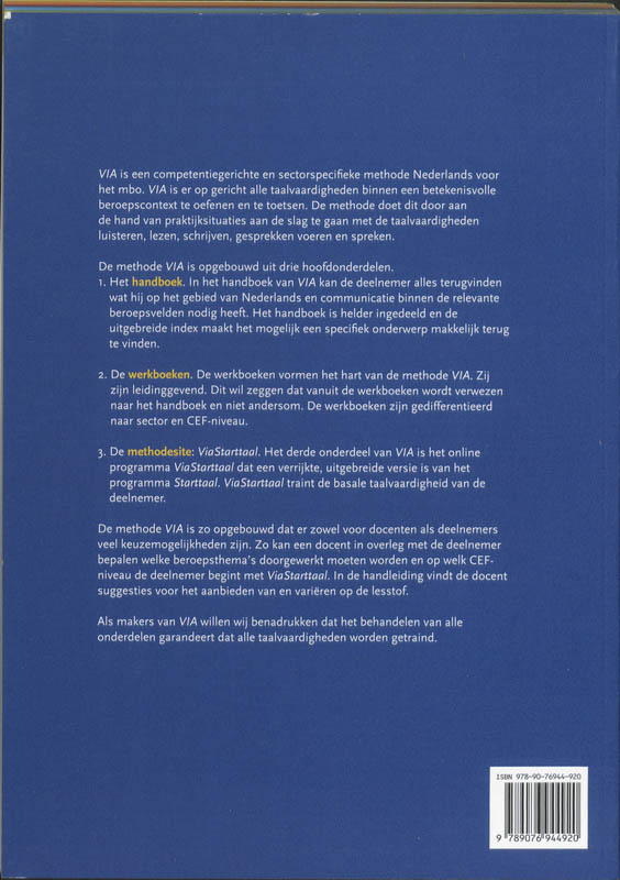 Via / B2 Bbl Werkboek achterkant
