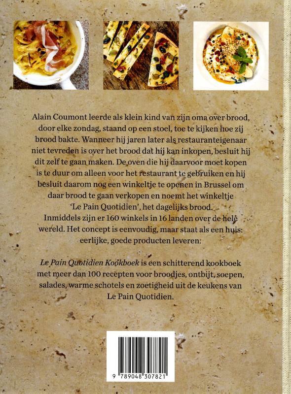 Le pain Quotidien kookboek achterkant