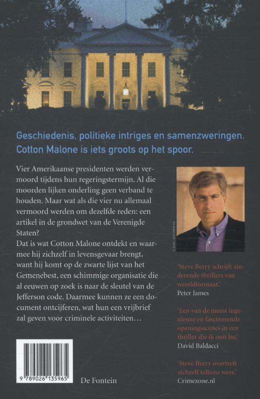 De Jefferson code / Cotton Malone achterkant
