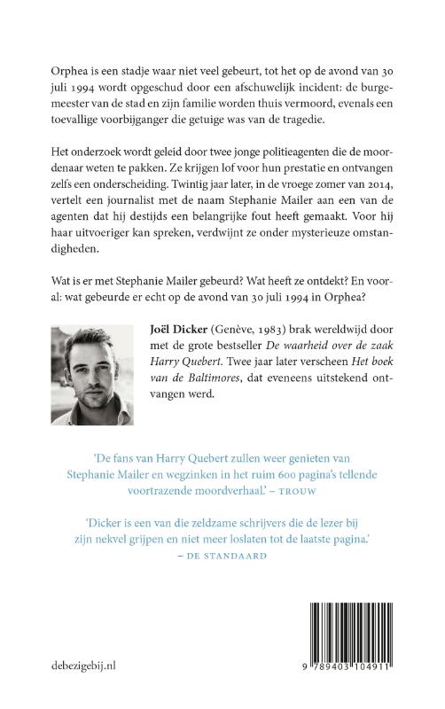 De verdwijning van Stephanie Mailer achterkant