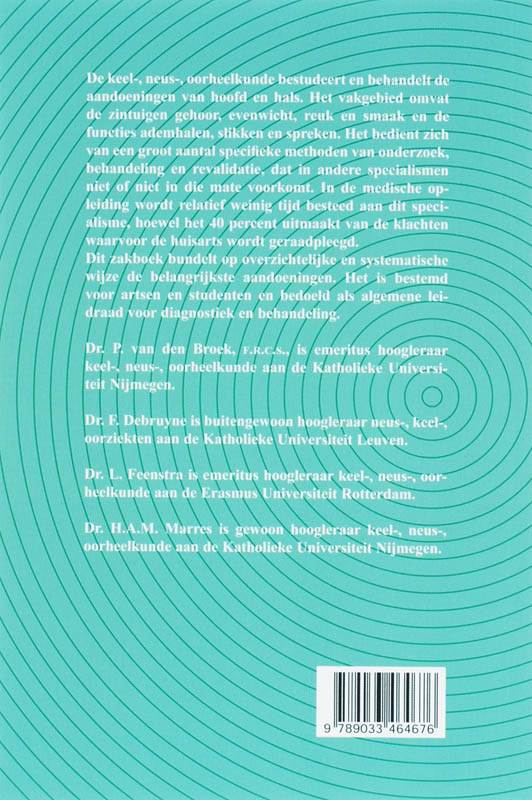 Zakboek Keel, Neus En Oorheelkunde achterkant