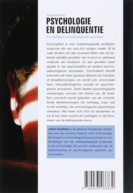 Psychologie en delinquentie achterkant