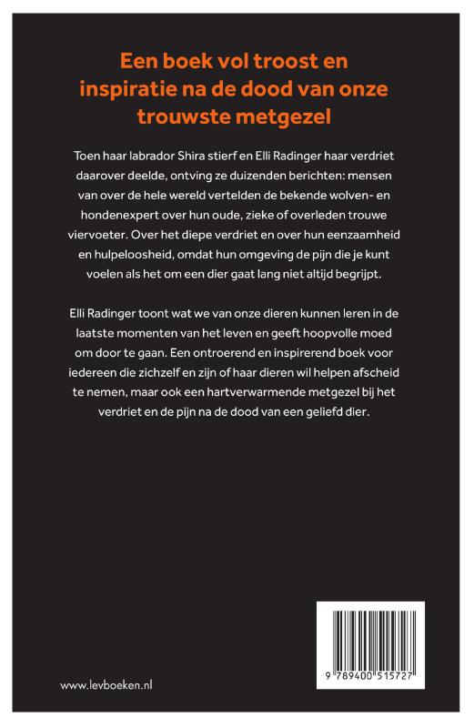 Vaarwel geliefde hond achterkant