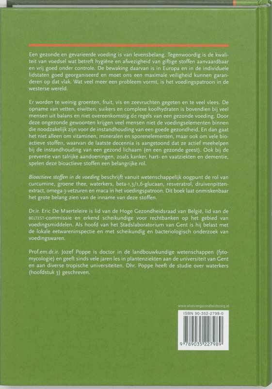 Bioactieve stoffen in de voeding. Een wetenschappelijke stand van zaken. achterkant