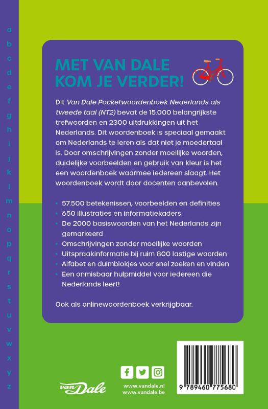 Van Dale pocketwoordenboek Nederlands als tweede taal (NT2) achterkant