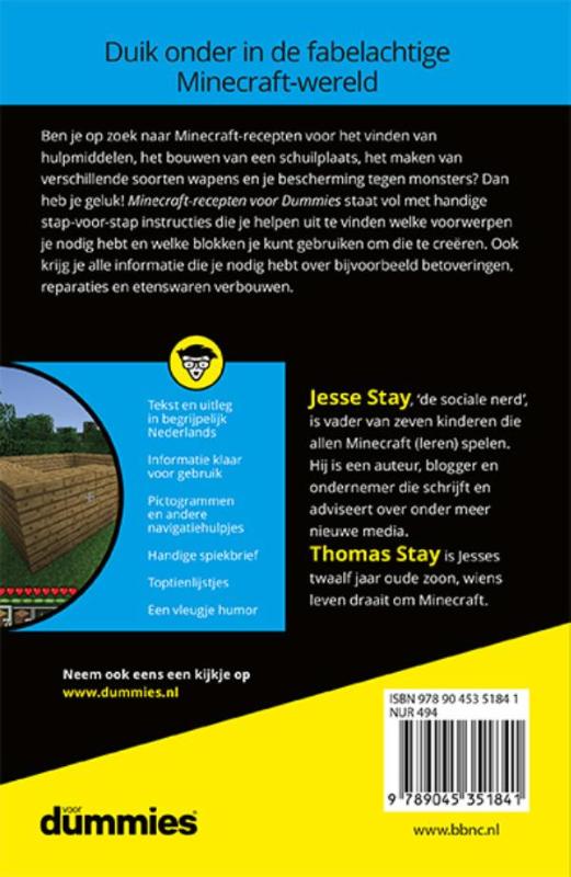 Voor Dummies  -   Minecraft recepten voor dummies achterkant