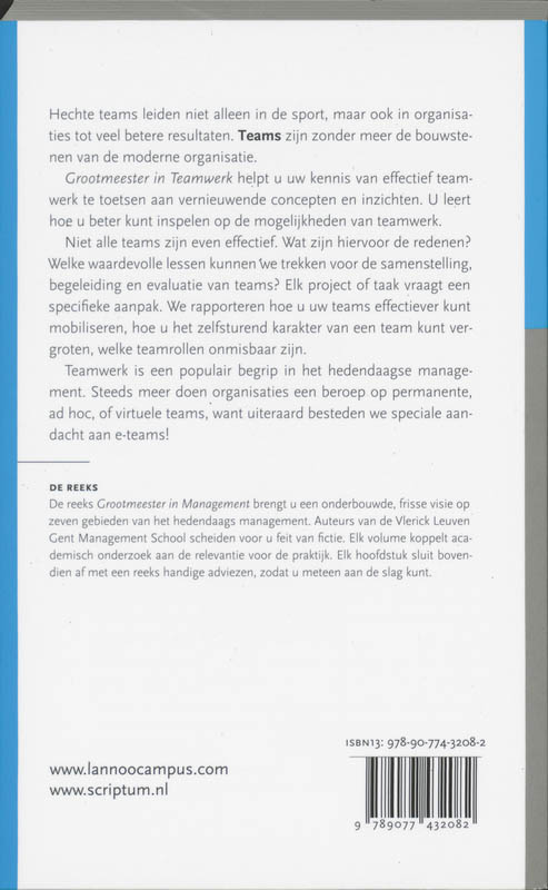 Grootmeester in teamwerk achterkant