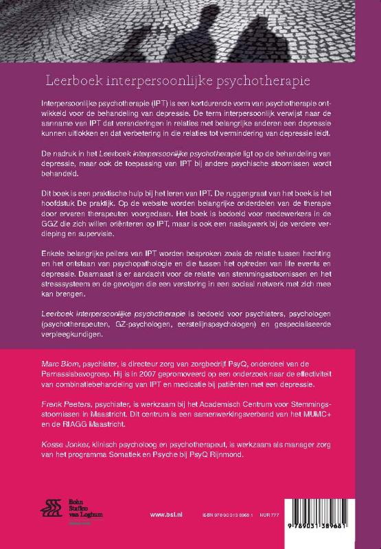Leerboek Interpersoonlijke psychotherapie achterkant
