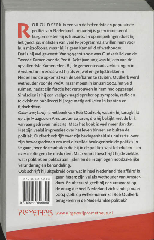 Geen Weg Terug achterkant