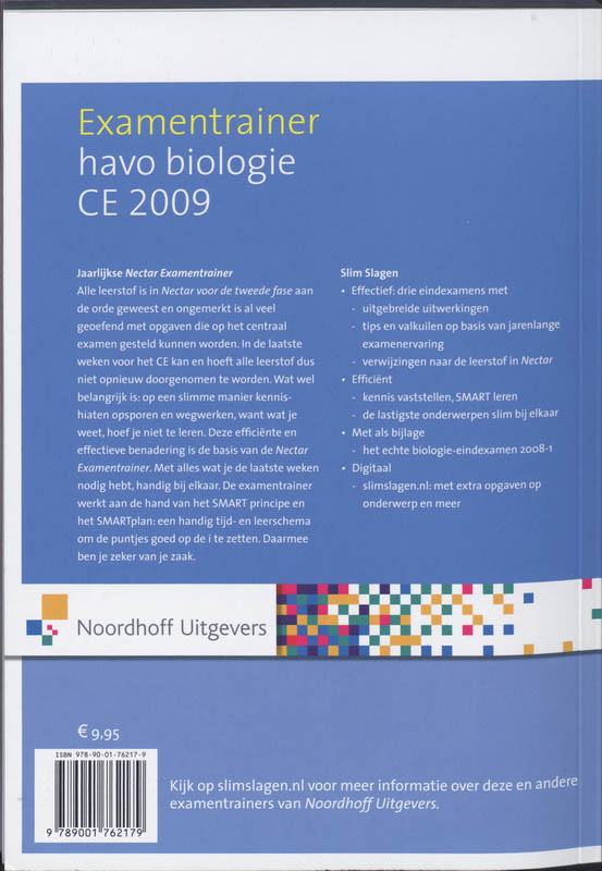 Nectar Examentrainer Havo biologie CE 2009 achterkant