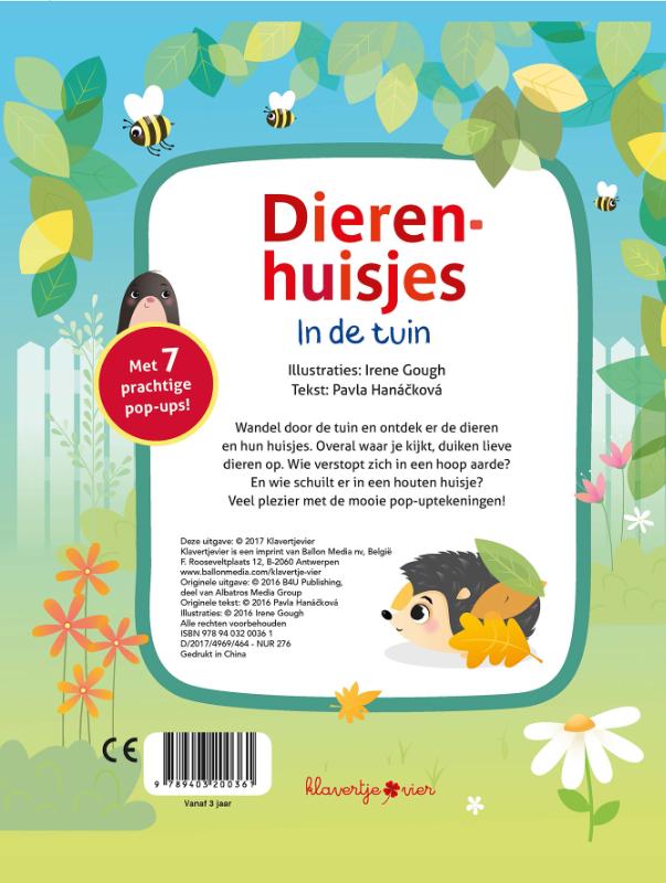 In de tuin / Pop-up boek Dierenhuisjes / 0 achterkant