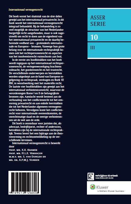 Asser-serie 10-III -   Internationaal vermogensrecht achterkant