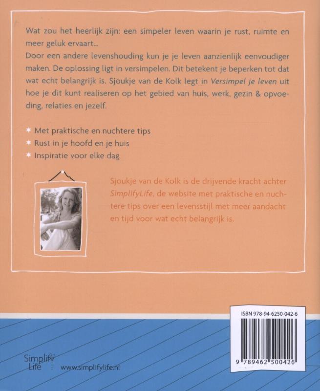 Versimpel je leven achterkant