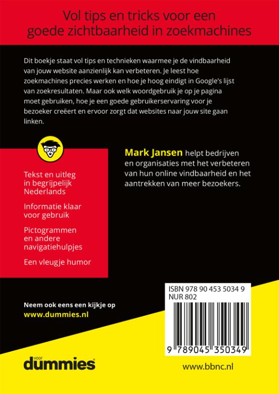 De kleine SEO voor Dummies / Voor Dummies achterkant