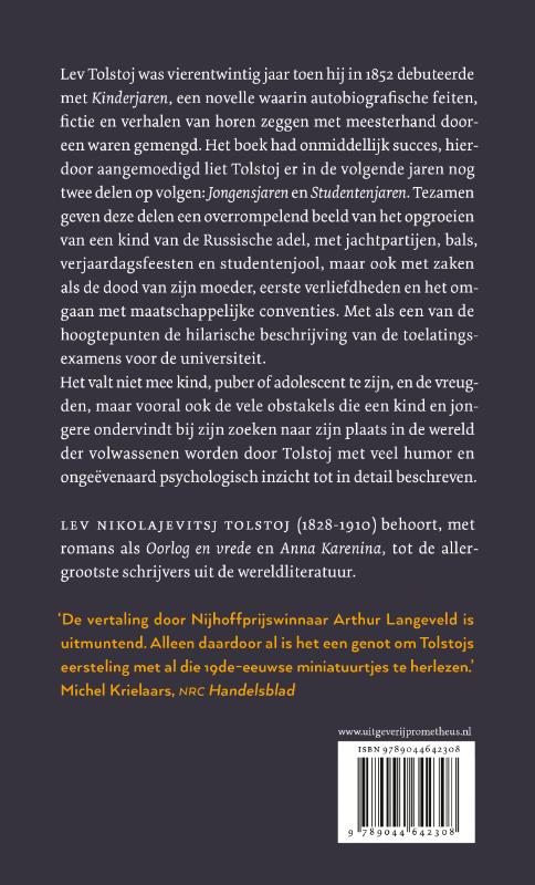 Jeugdherinneringen achterkant