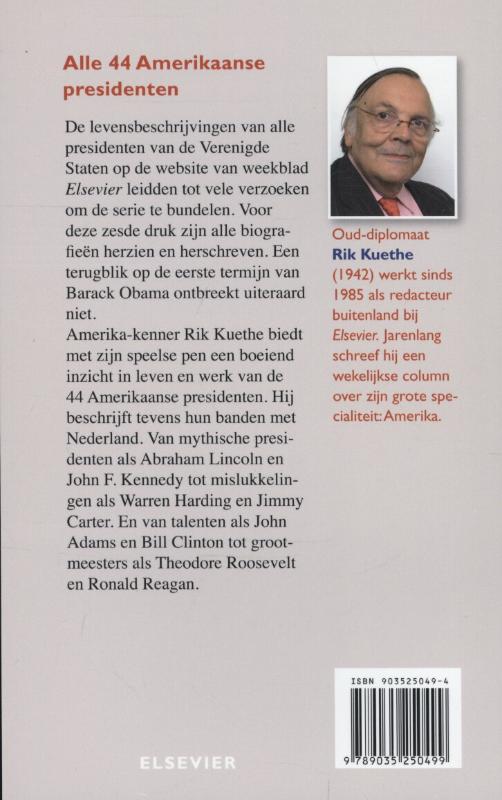 Alle 44 Amerikaanse presidenten achterkant