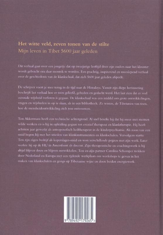 Het witte veld, zeven tonen van de stilte achterkant