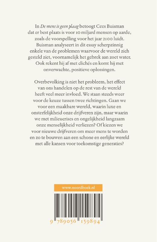 De mens is geen plaag achterkant