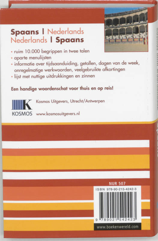 Spaans-Nederlands-Nederlands-Spaans / Kosmos mini woordenboek achterkant