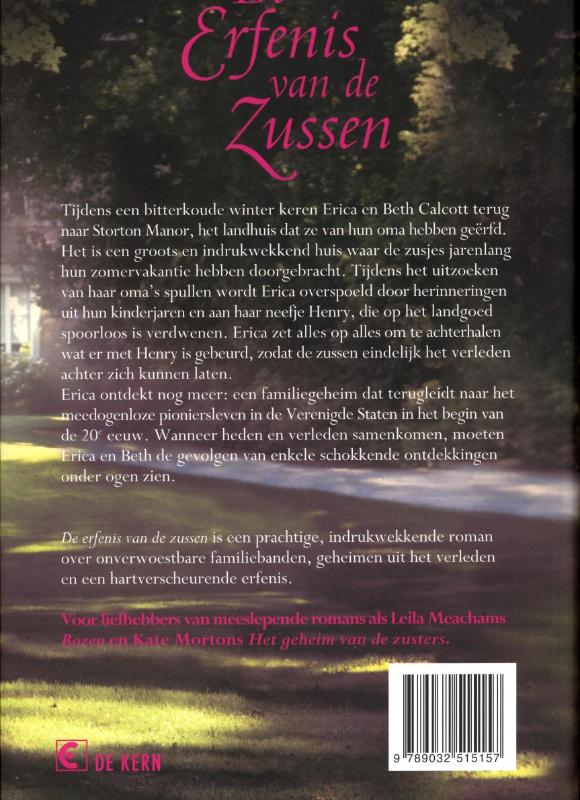 De erfenis van de zussen - Katherine Webb achterkant