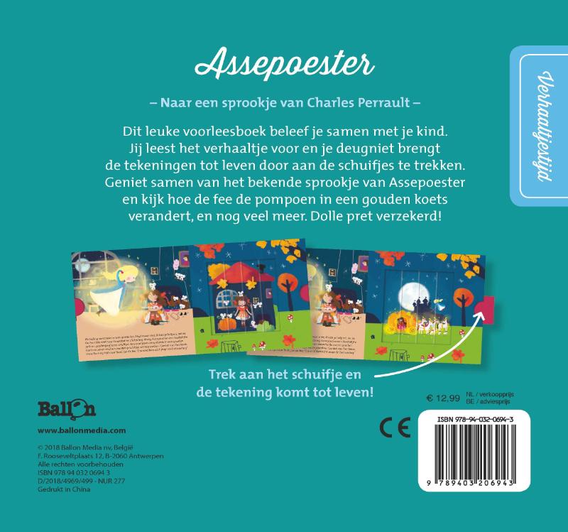 Schuifboekje Assepoester / Verhaaltjestijd - schuifboekje / 0 achterkant