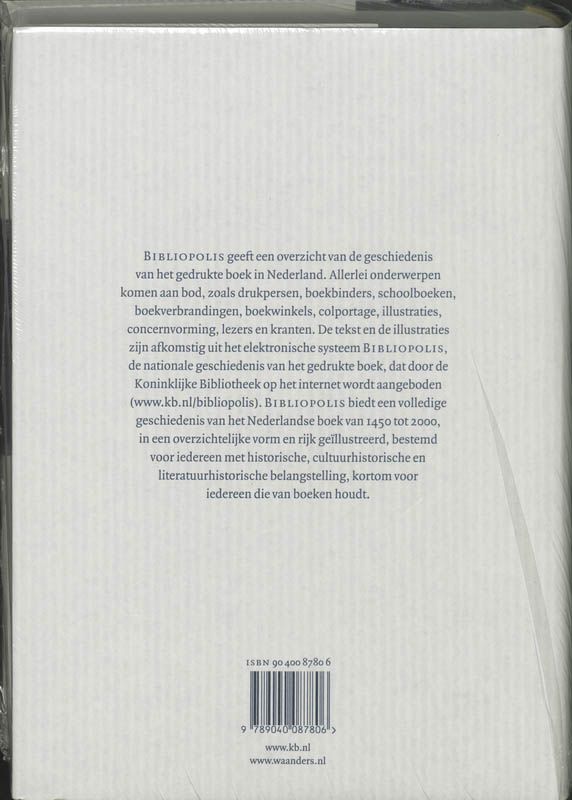 Bibliopolis Geschiedenis Gedrukte Ned Ed achterkant