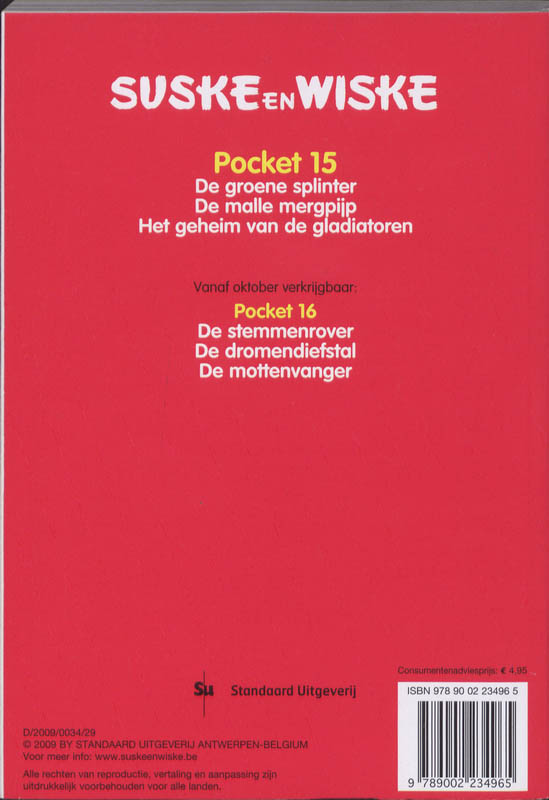 Suske en Wiske Pocket 15 / Suske en Wiske / 15 achterkant