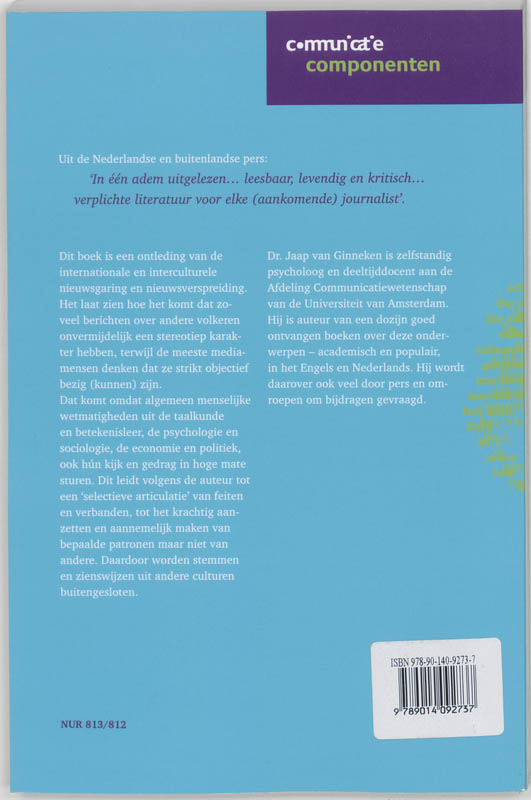 De schepping van de wereld in het nieuws / Communicatie componenten achterkant