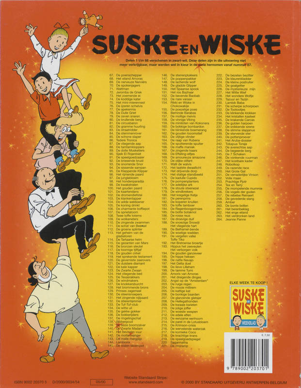 Jeanne Panne / Suske en Wiske / 264 achterkant