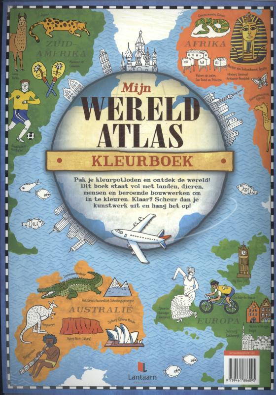 Mijn wereld atlas kleurboek achterkant