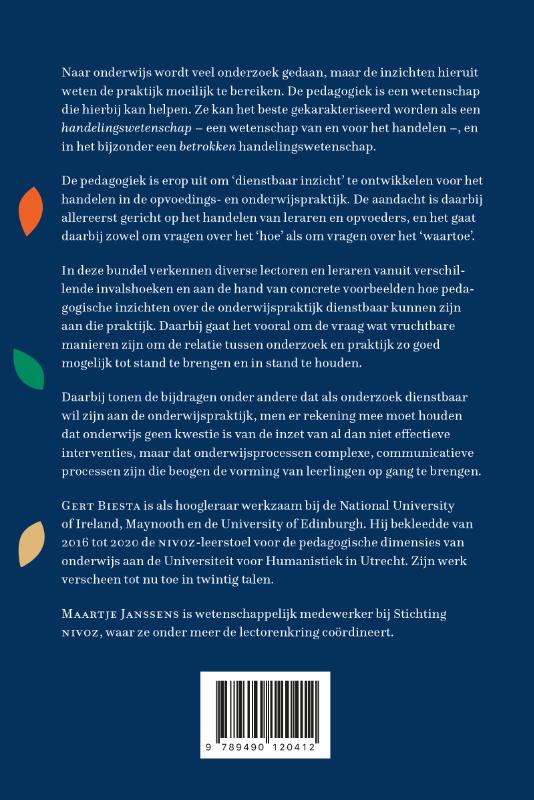 Pedagogiek als betrokken handelingswetenschap achterkant
