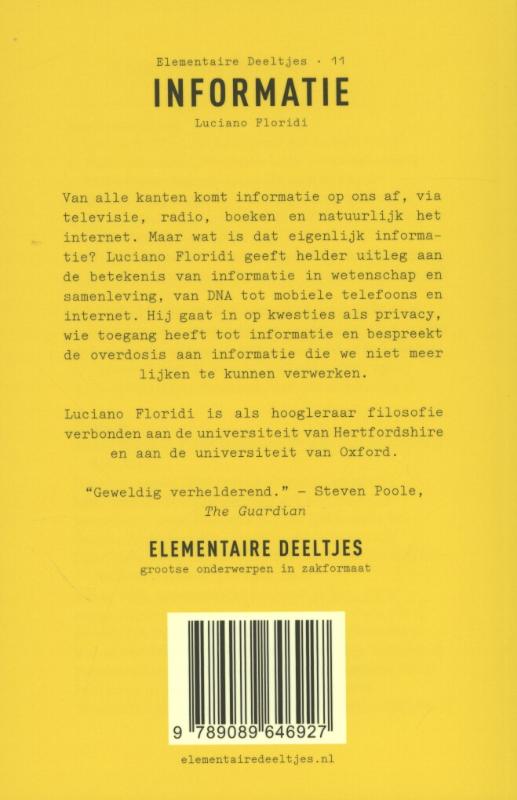 Elementaire Deeltjes 11 -   Informatie achterkant