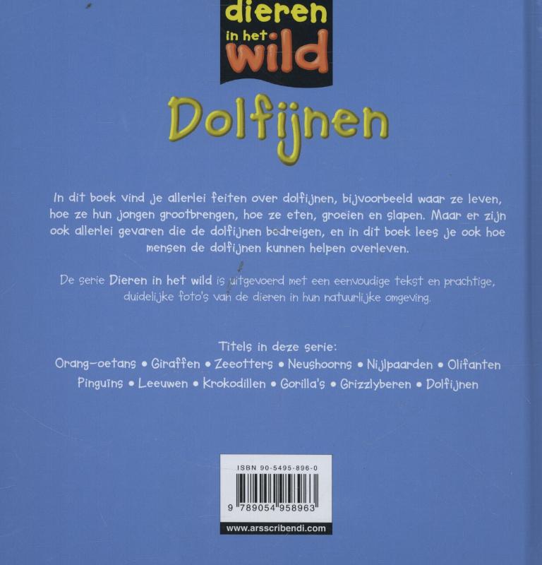 Dolfijnen / Dieren in het wild achterkant