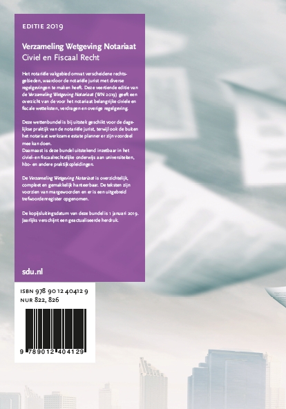 Verzameling Wetgeving Notariaat 2019 / Educatieve wettenverzameling achterkant