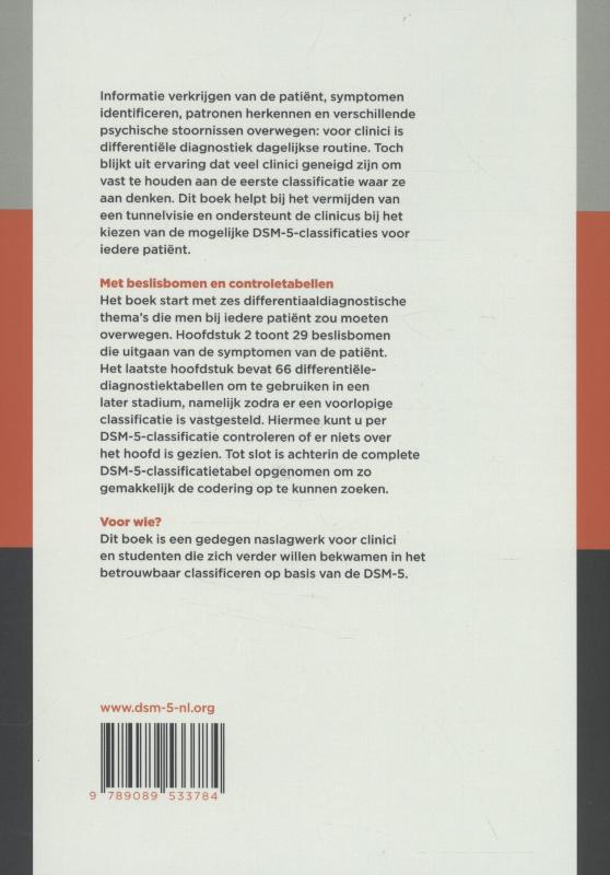Differentiële diagnostiek DSM-5 achterkant
