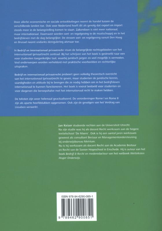 Bedrijf en internationaal privaatrecht achterkant