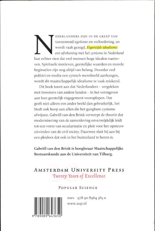 Eigentijds idealisme achterkant