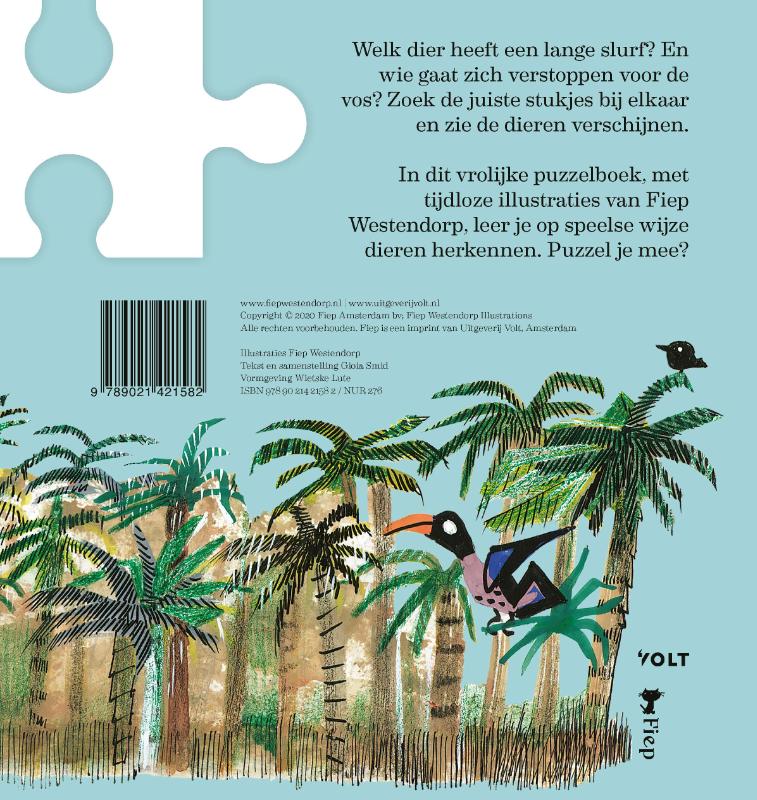 Puzzelen met de dieren van Fiep achterkant