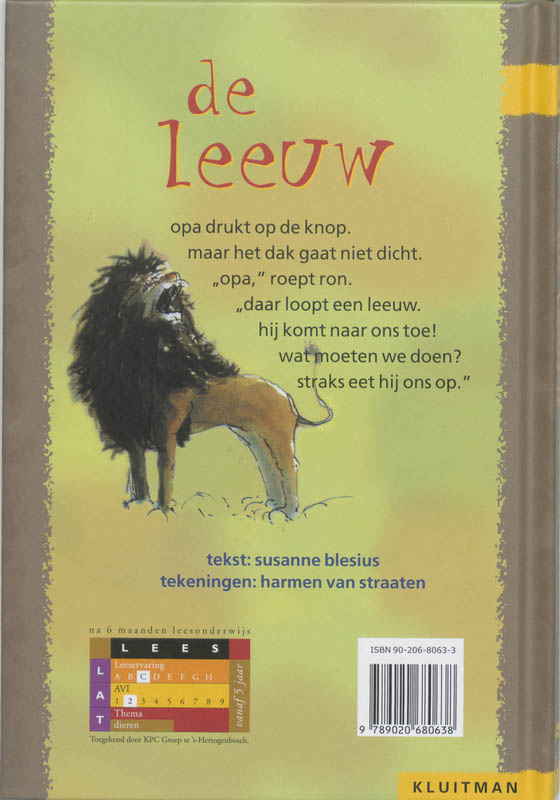 De leeuw / Klavertje een-serie achterkant