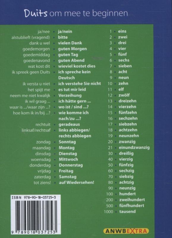 Duits / ANWB taalgids achterkant