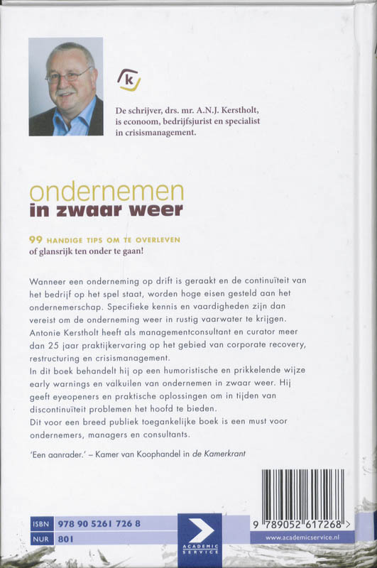 Ondernemen in zwaar weer achterkant