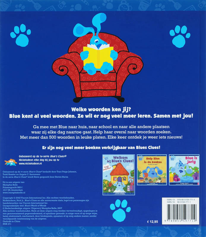 Blue's Clues / Blue's grote woordenboek / Blue's clues achterkant