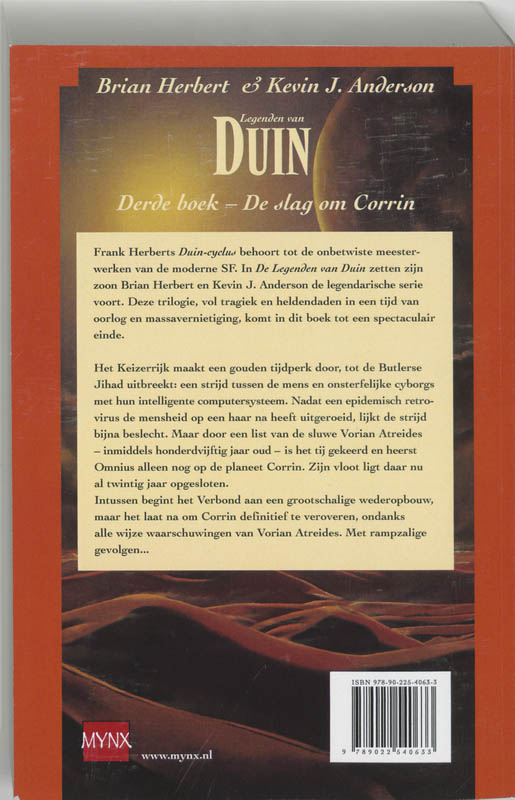 De slag van Corrin / Legenden van Duin / 3 achterkant