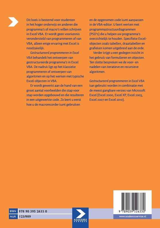 Gestructureerd programmeren in Excel VBA achterkant